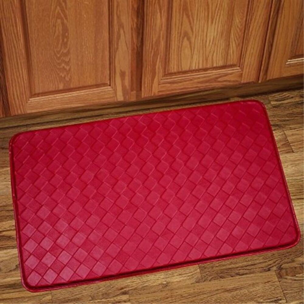 sweet home collection memory foam anti fatigue kitchen floor mat rug, diamond